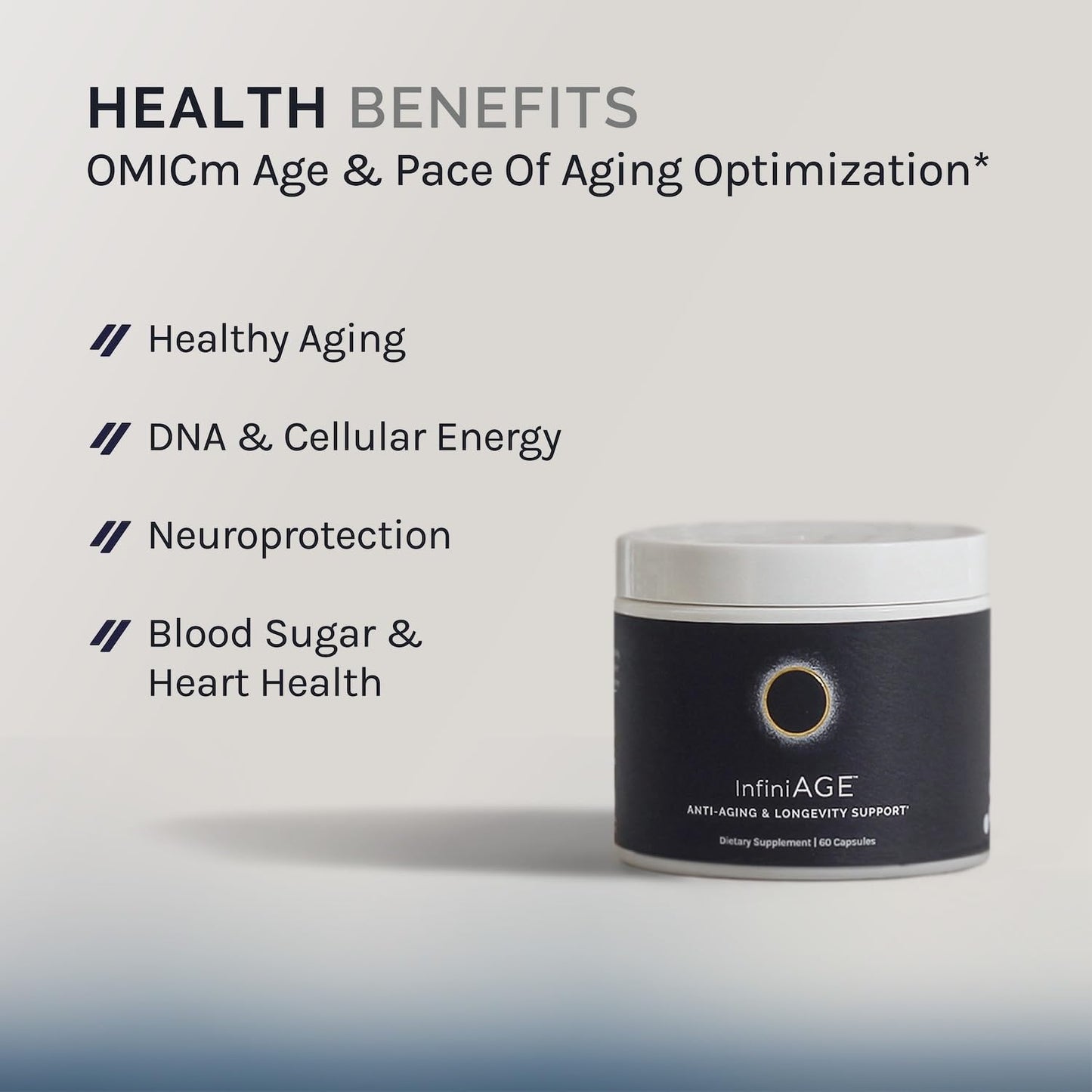 InfiniWell InfiniAge Longevity Supplements - Advanced Cellular Health Supplements with Lutein, N-Acetyl Cysteine (NAC) & Low Dose Zinc - Support Nutrient Sensing & Mitochondrial Health (30 Capsules) InfiniWell
