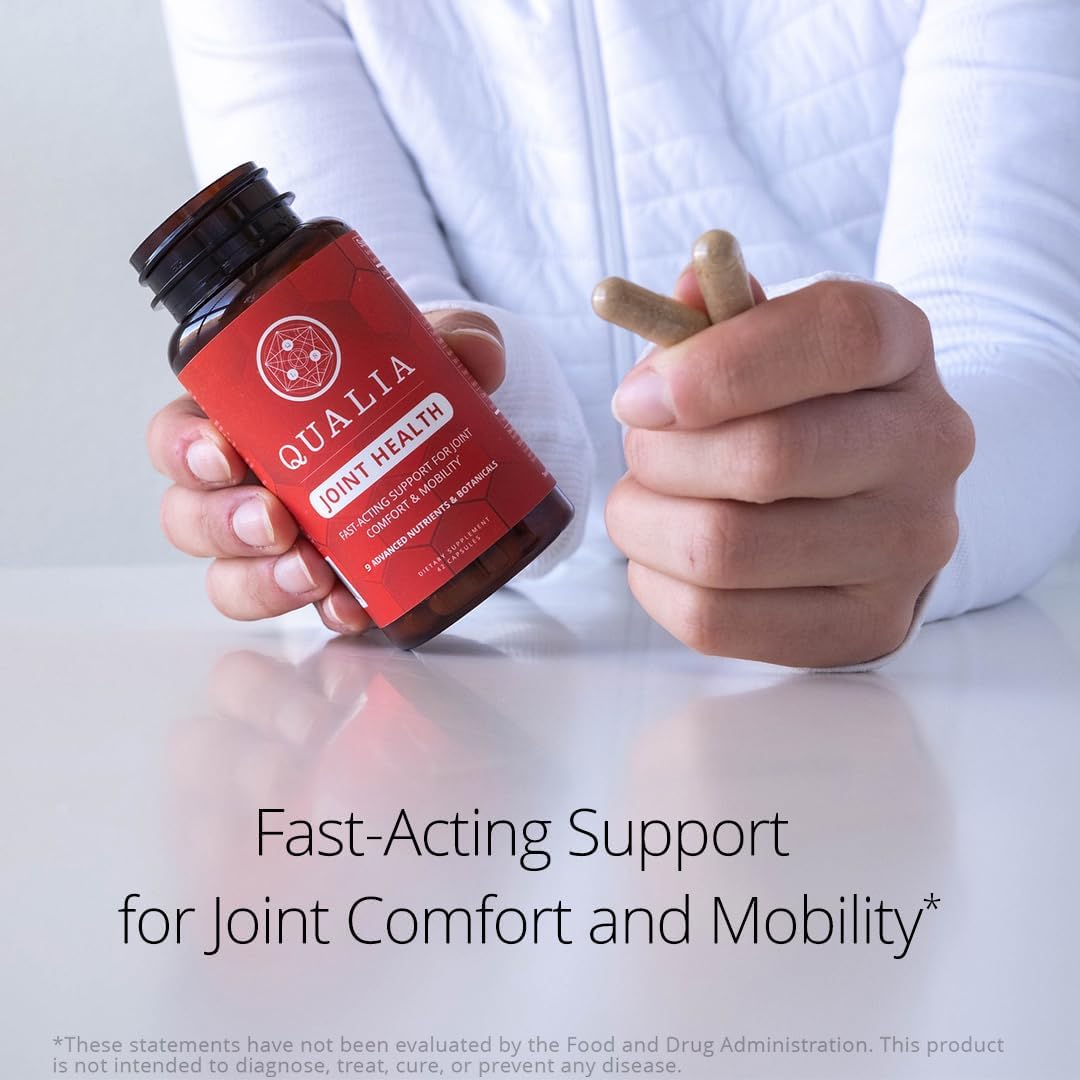 Qualia Joint Health 9 Advanced Joint Health nutrients: denatured Collagen, boswellia, tumeric, Boron, Ginger, L-carnitine. Cartilage Health, Tendon Strength, Healthy Joint Aging (1 Month Supply) Gsupps Australia
