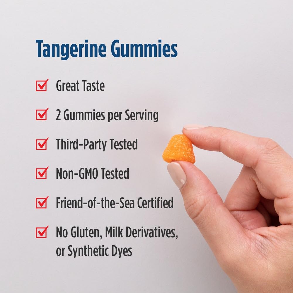 Nordic Naturals Nordic Omega-3 Gummies, Tangerine - 120 Gummies - 82 mg Total Omega-3s with EPA & DHA Nordic Naturals