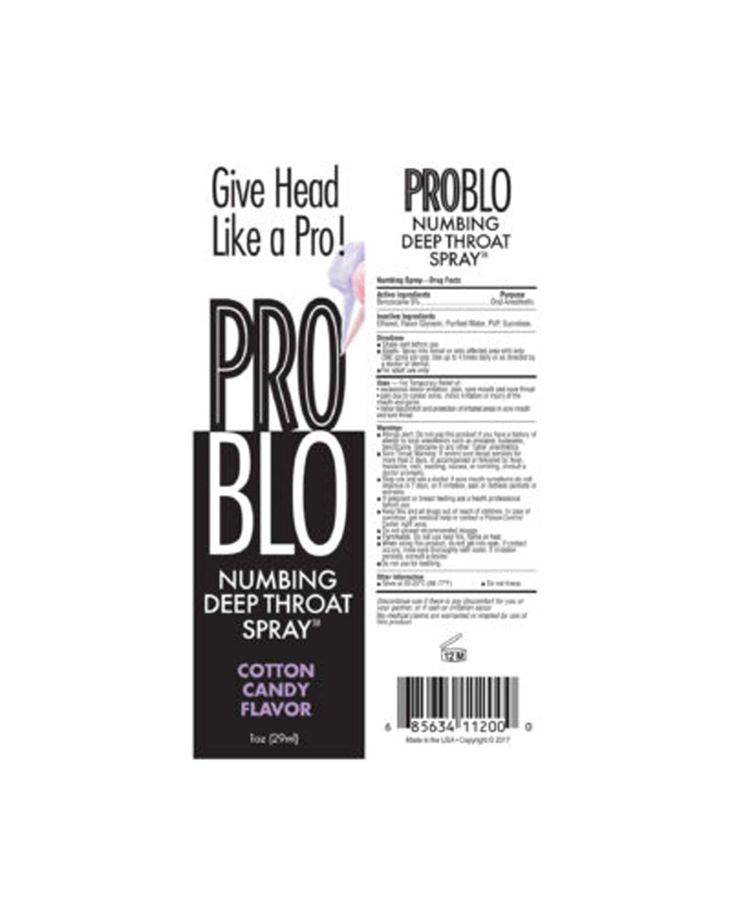 Little Genie ProBlo Cotton Candy Flavored Deep Throat Numbing Spray, 1 oz Little Genie