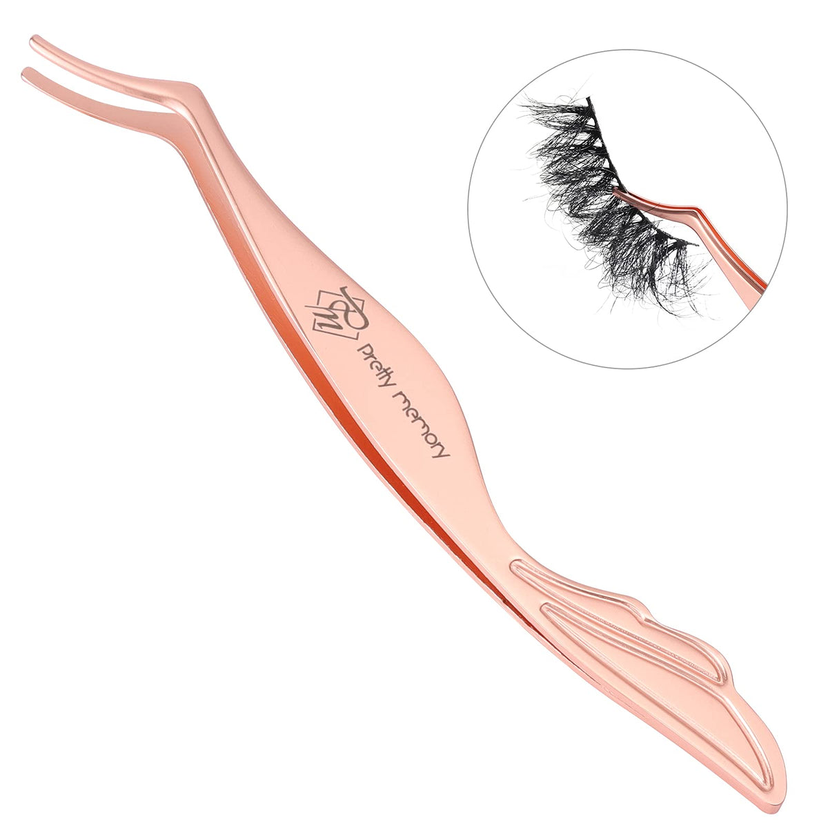Pretty memory Eyelash Applicator Tool Stainless Steel Lash Tweezers Pretty memory