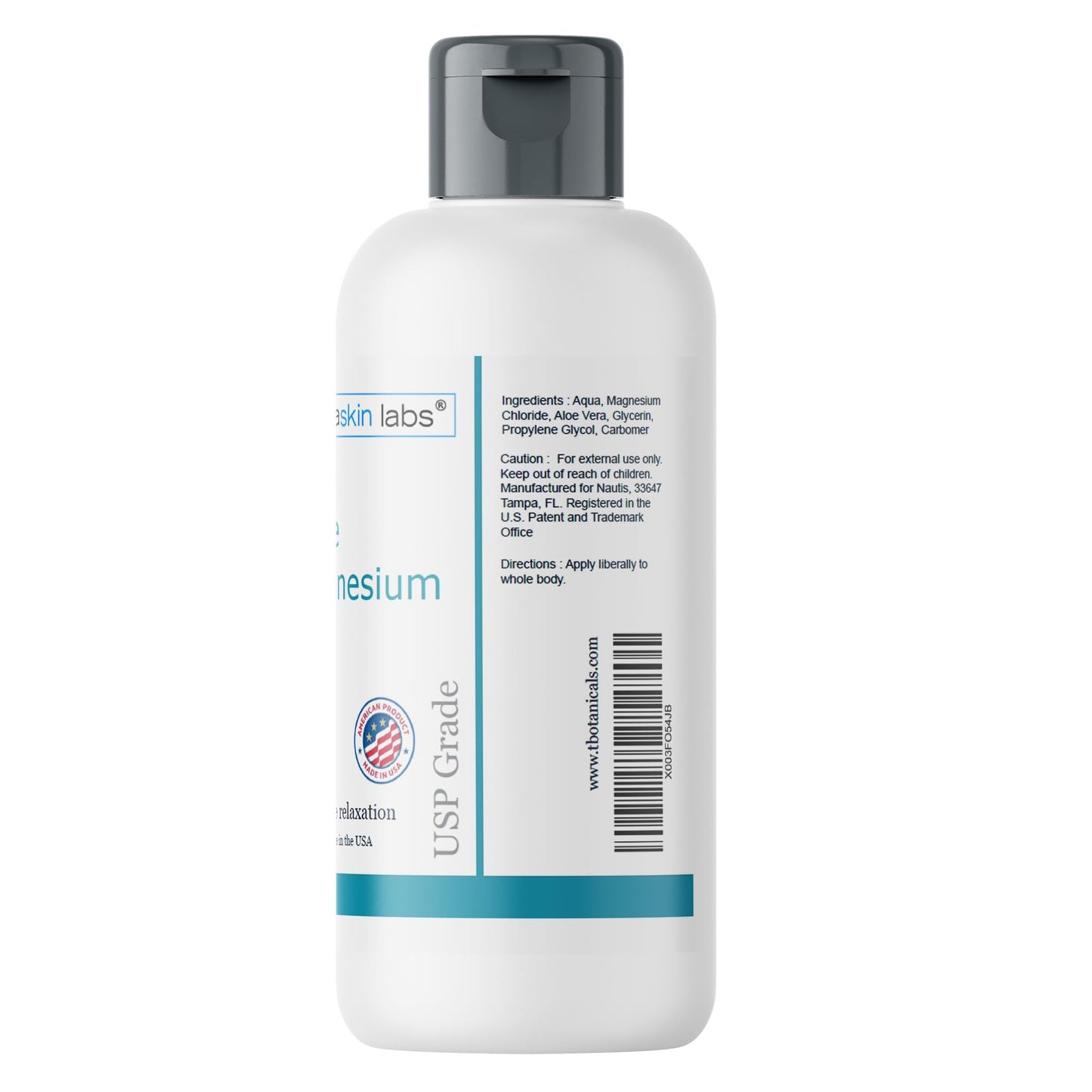 Magnesium Spray 4 oz Non-Greasy Pure Topical Magnesium Chloride Soothing Relief and Relaxation for Overworked Muscles and Joints Body Massage with Aloe Vera Made in The USA Dermaskin Labs