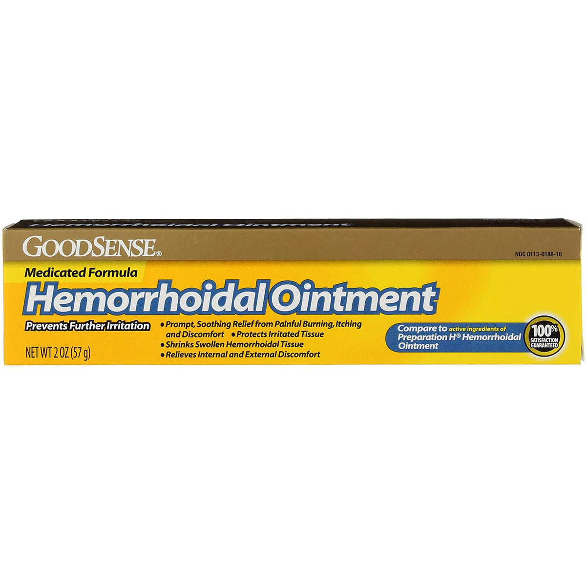 GoodSense Hemorrhoidal Ointment, Phenylephrine HCl, Petrolatum, Mineral oil, Relief from Burning, Itching and Discomfort of Hemorrhoids, 2 Ounces GoodSense