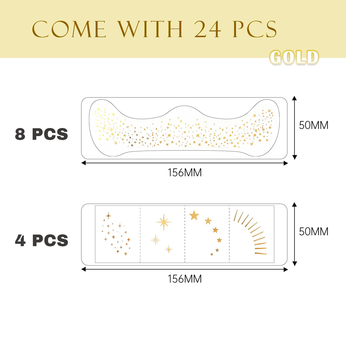 Glitter Freckles, 24PCS Glitter Freckles Face Tattoo, Sparkle Freckles for Women, Waterproof Gold Temporary Face Tattoos Glitter Glow Up Patches Makeup Patches Mardi Gras Festival (Gold) Cardiyar