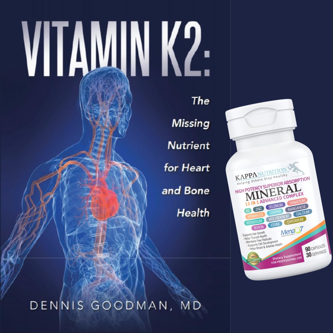 KAPPA NUTRITION (90 Capsules,Vitamin K2, Vitamin D3, Zinc, Selenium, Vanadium, Copper, Manganese, Potassium, Molybdenum, Calcium, Chromium, Iodine, Boron, KAPPA NUTRITION