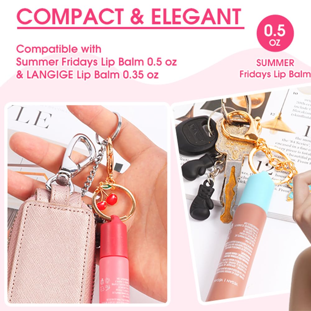 Limpskys keychain cap for Summer Fridays 0.5 Oz Lip Balm,lip gloss cap keychain(No Lip Balm) Limpskys
