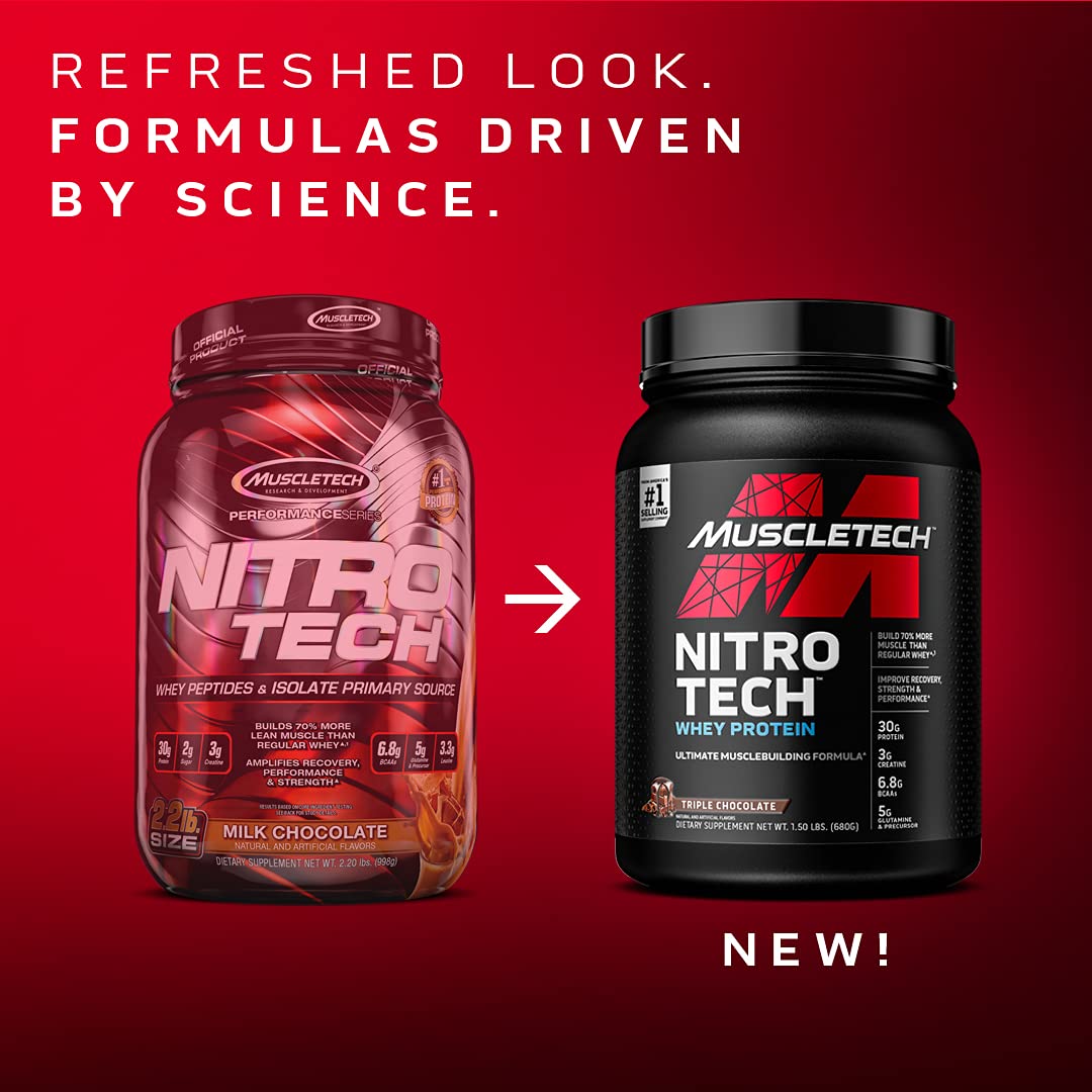 Muscletech Whey Protein Powder (Milk Chocolate, 10 Pound) - Nitro-Tech Muscle Building MuscleTech