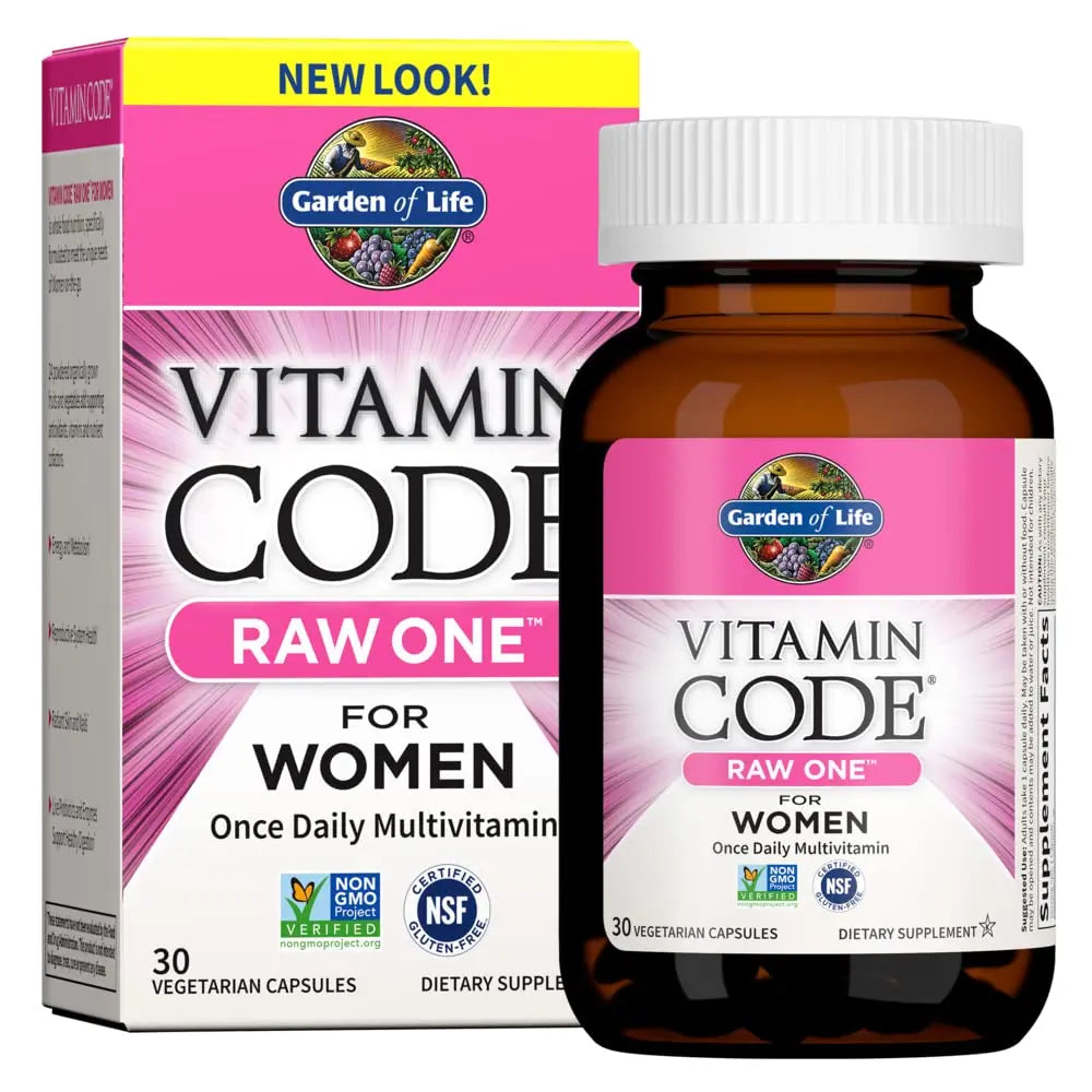 Garden of Life Women's and Men's Whole Food Multivitamins, Vitamin Code Raw One 30 Count and Vitamin Code 120 Count Garden of Life