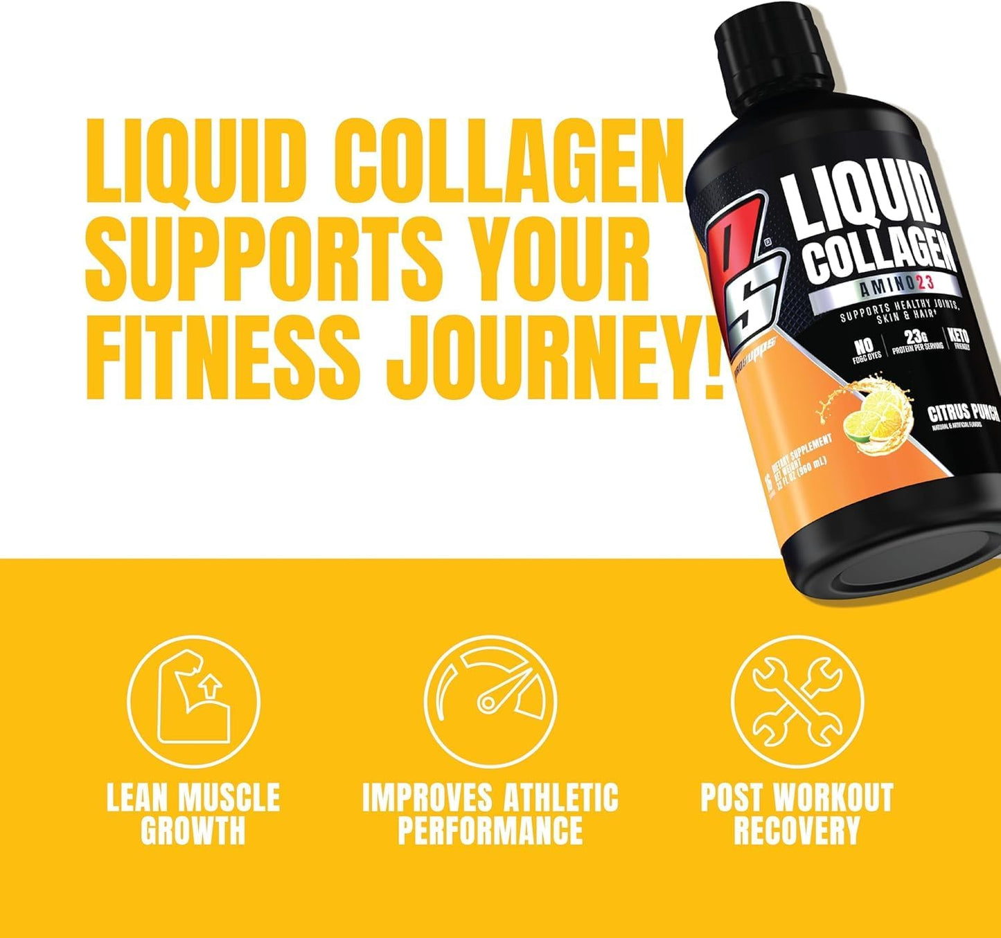 PROSUPPS L-Carnitine 3000 Stimulant Free Liquid Shots (Berry) Amino23 Liquid Collagen Shots (Citrus Punch) Bundle Gsupps Australia