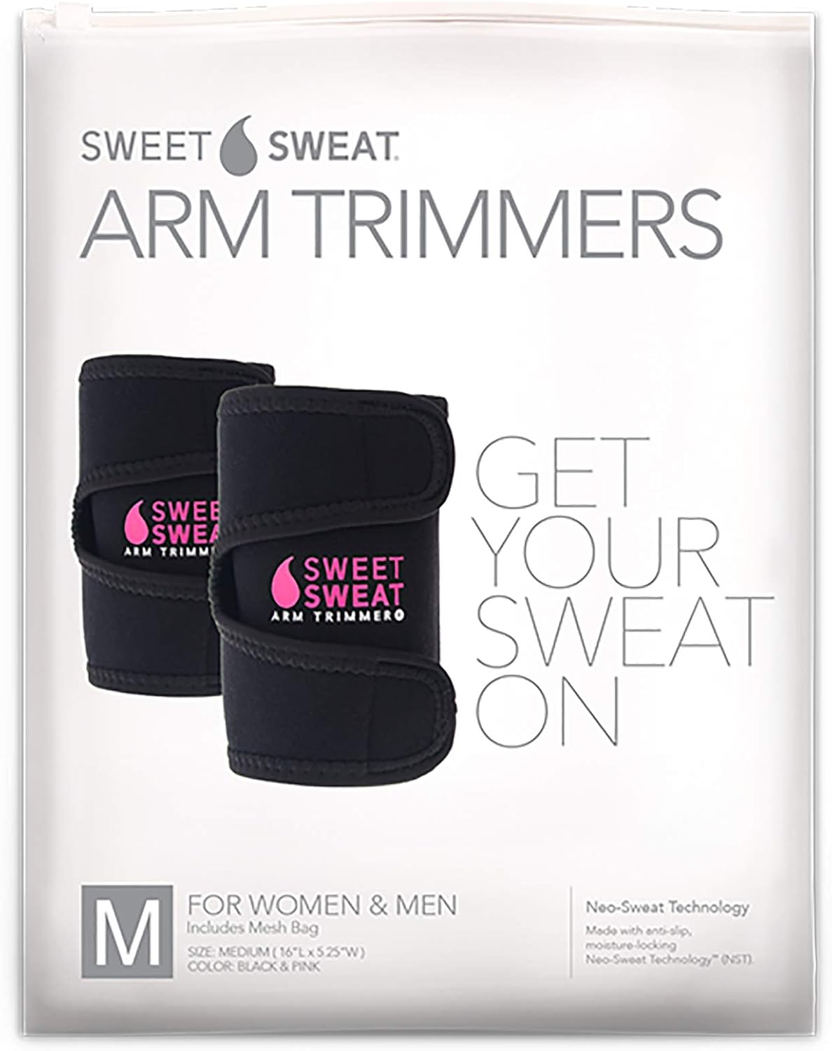Sports Research Sweet Sweat®, Arm Trimmers, Medium, Black & Pink, 1 Pair Gsupps Australia
