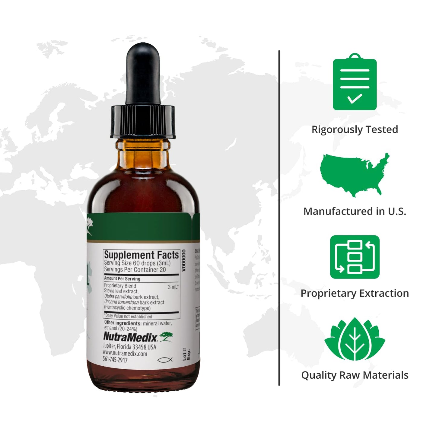 Nutramedix Nutra BRL - Liquid Herbal Supplement for Gut Health & Immune Support - Samento & Banderol for Digestive Health - Immune System Booster Supplement (60mL) NutraMedix