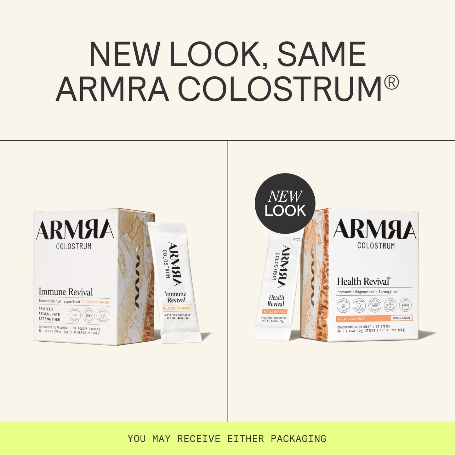 ARMRA Colostrum Powder | Blood Orange | Gut Health & Bloating | Skin & Hair | Immunity | Keto, Gluten & Fat-Free | 60 Servings ARMRA