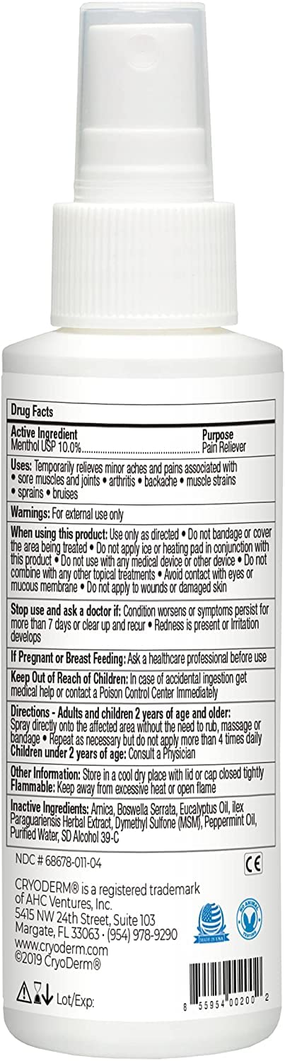 CryoDerm 4 oz Spray Cold Therapy (6 Pack) CryoDerm
