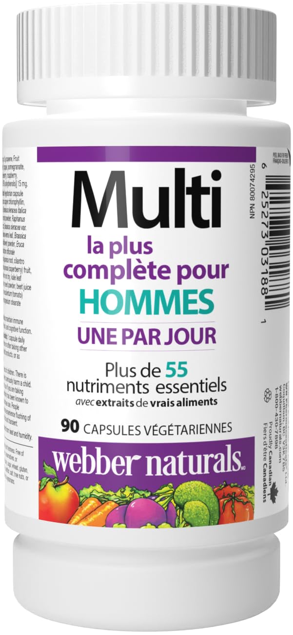 Webber Naturals Men's Most Complete Multi, 90 Vegetarian Capsules Webber Naturals