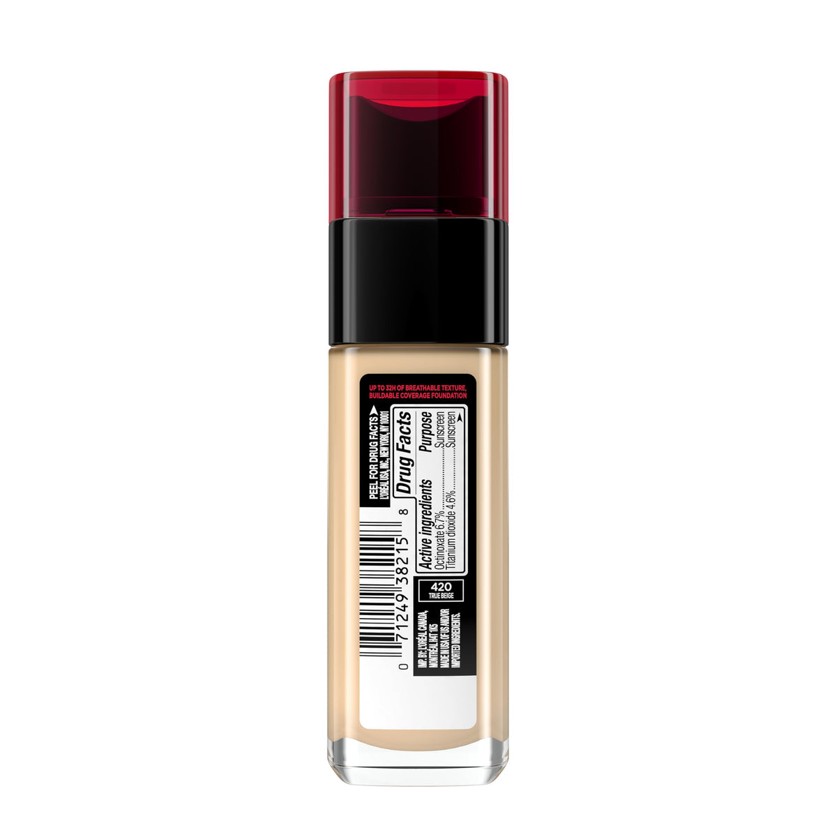 L'Oreal Paris Makeup Infallible Up to 32 Hour Fresh Wear Lightweight Foundation, 420 True Beige, 1 Fl Oz, Packaging May Vary L'Oreal Paris