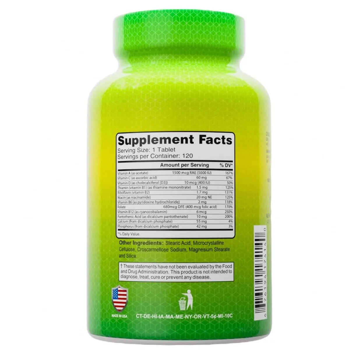 ALFA VITAMINS Multi Daily Vitamins Essential Vitamins to Support The Immune System and Promote a Healthy Lifestyle - 120 Tablets ALFA VITAMINS