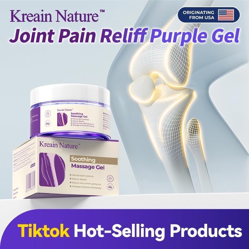 Kreain Nature 2 PCS Joint Gel Purple Soothing Massage Gel Soothes Knees, Lumbar, Neck, Back, Shoulders, Hands, and Feet, 1.76 oz Kreain Nature