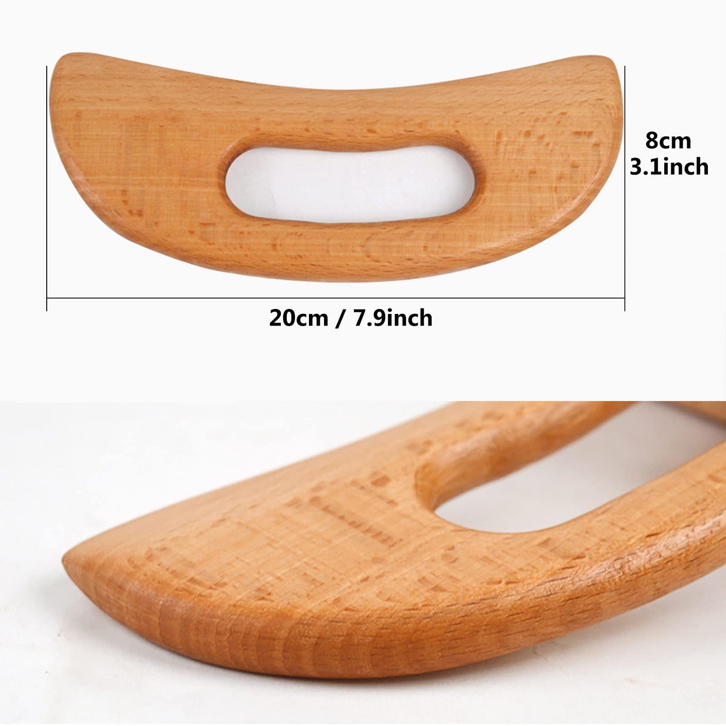 FKYzixeh Lymphatic Drainage Massager, Wooden Gua Sha Tool for Body, Manual Massage Scraper for Anti Cellulite and Relieve Muscle Fatigue, Body Gua Sha Paddle (Style A) FKYzixeh