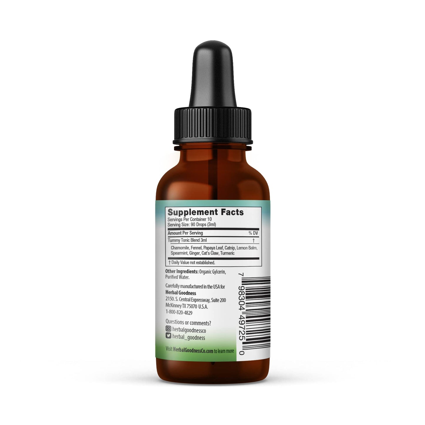 Kids Tummy Support Tonic Liquid Extract, Tasty Digestive System Support Supplement for Kids -1oz - Herbal Goodness Herbal Goodness