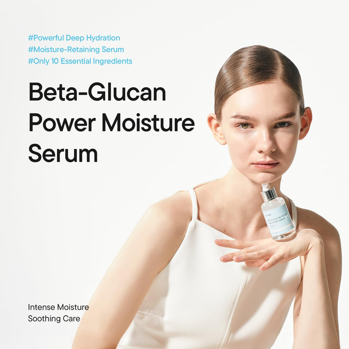 IUNIK Beta-Glucan Power Moisture Serum – Beta-Glucan & 7 Types of Peptides Deep Hydration Vegan Serum for Dry IUNIK