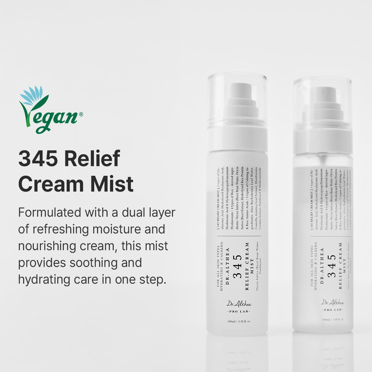 Dr.Althea 345 Relief Cream Mist | Hydrating Facial Mist with Rice Extract | Soothing Care for Sensitive Skin Dr.Althea
