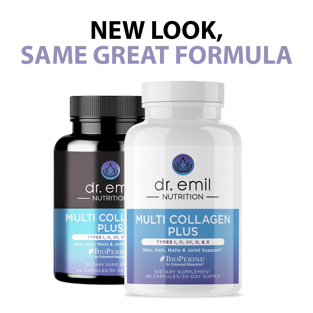 DR. EMIL NUTRITION Women's Multi Collagen Pills | Collagen Supplements | Support Hair, Skin, Nails & Joints | Hydrolyzed Collagen Supplements DR. EMIL NUTRITION