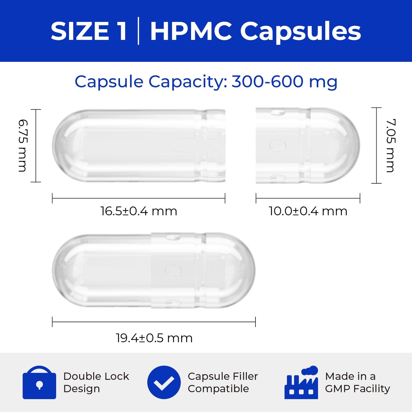 ATLEMISME Empty Vegan Capsules Size 1 - Vegan Capsules Empty (1000 Count) ATLEMISME