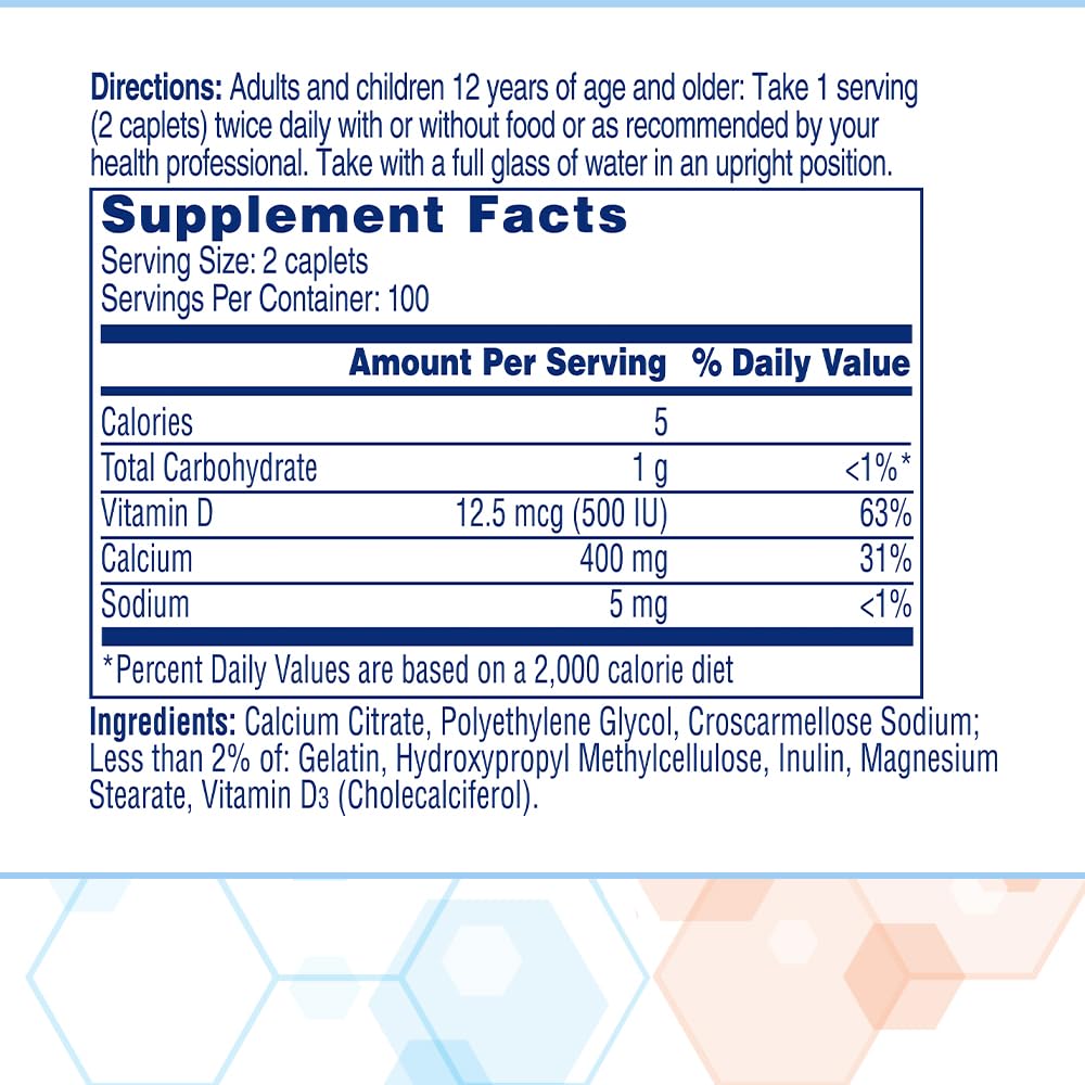 Citracal Petites, 400 mg Calcium Citrate, Easily Absorbed and Highly Soluble with 12.5 mcg CITRACAL