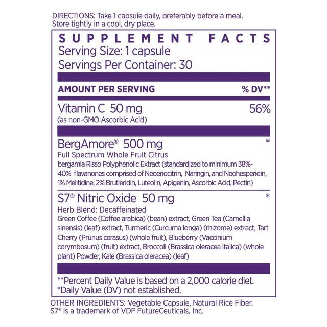 NAOMI Italian Citrus Bergamot Plus Nitric Oxide Boost, Award-Winning Cardiologist Dvlpd, Supports Healthy Cholesterol & Blood Pressure in Normal Range, with 7 Key Polyphenols, 30-Day Supply NAOMI