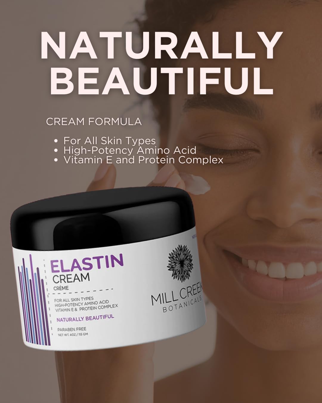 Mill Creek Botanicals Elastin Cream , 4 Ounce Mill Creek