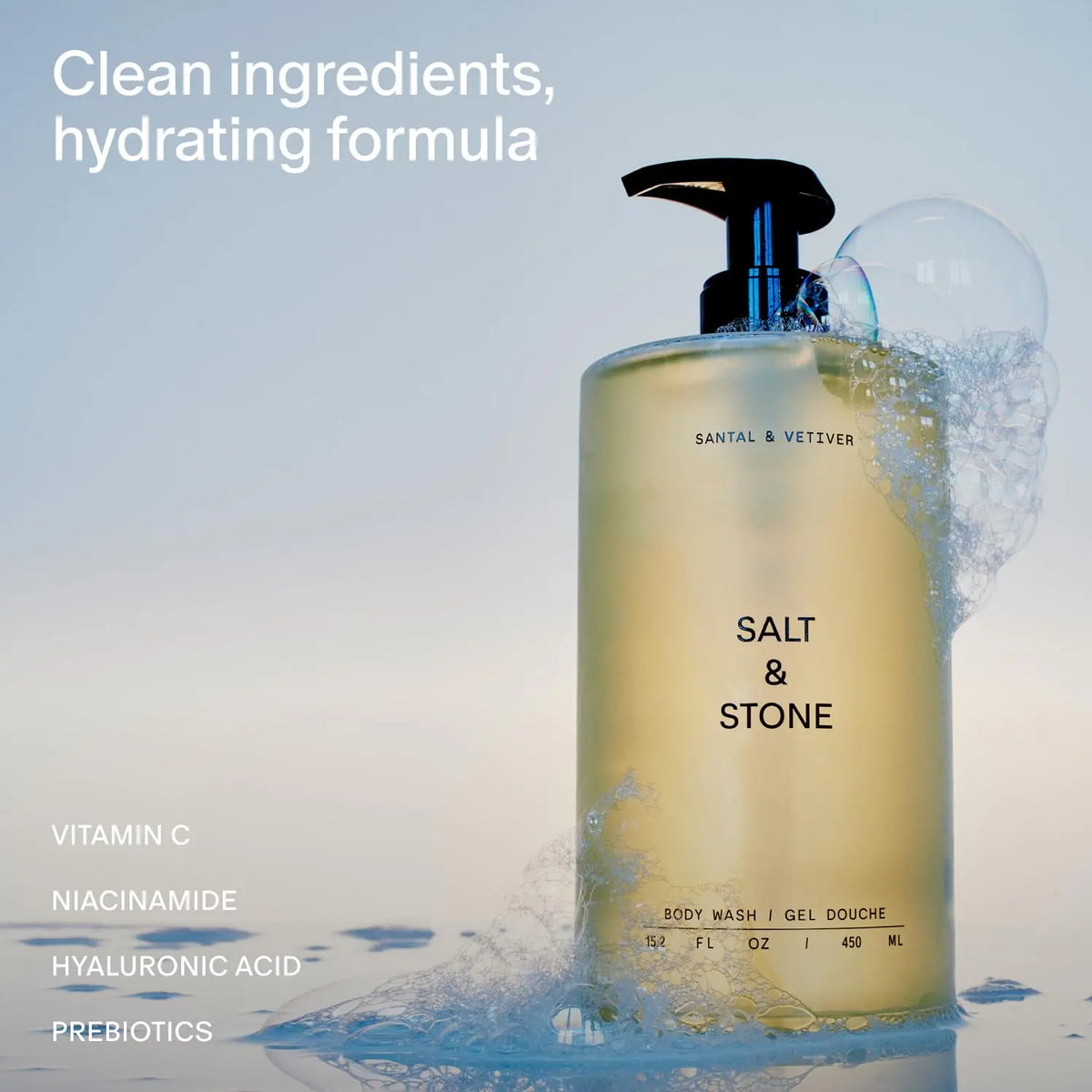 Salt & Stone Body Wash with Antioxidants for Deep Moisture | For Women & Men, Sulfate Salt & Stone
