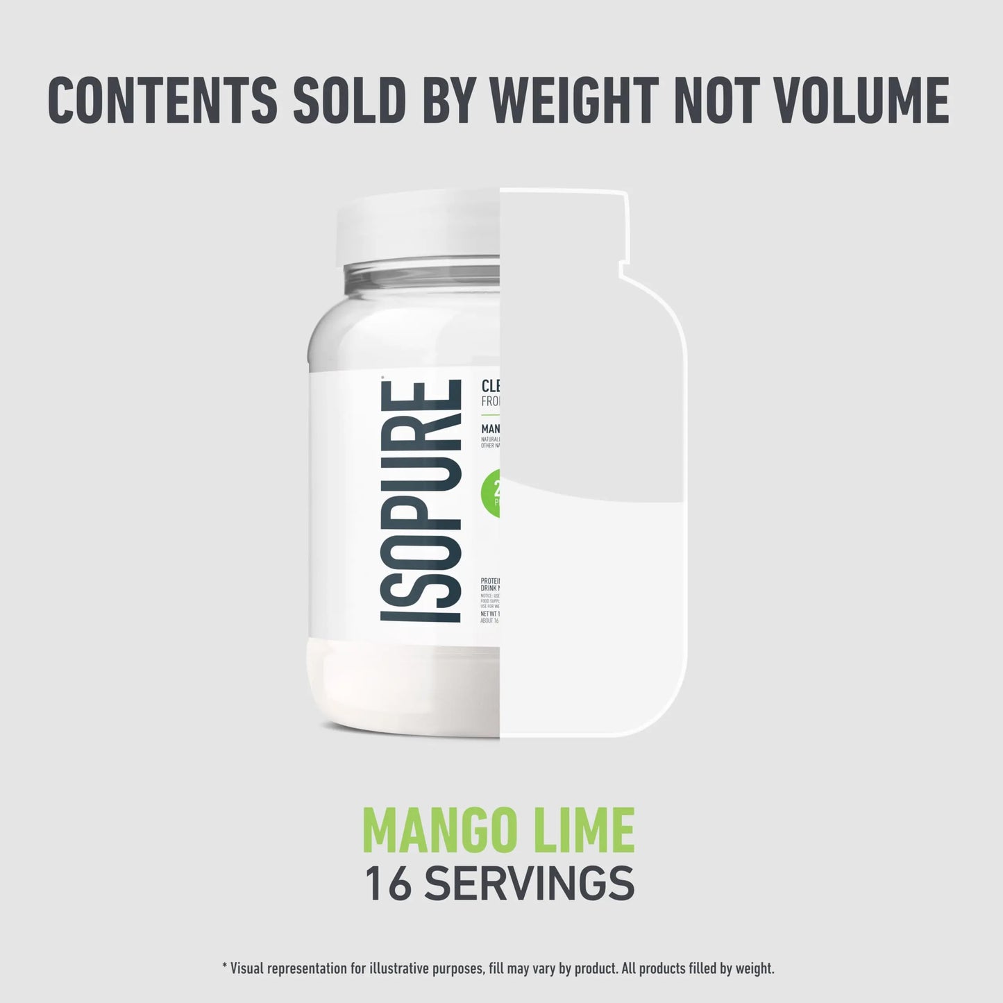 Isopure Clear Whey Isolate Protein Powder, Lactose Free, Gluten Free, Naturally Flavored, Mango Lime, 20g Protein Per Serving, 14.1 Oz, 16 Servings (Packaging May Vary) Isopure