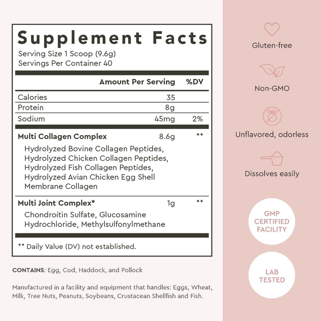 Alaya Multi Collagen Powder - Type I, II, III, V, X Hydrolyzed Collagen Peptides Protein Powder Supplement with MSM Alaya Naturals