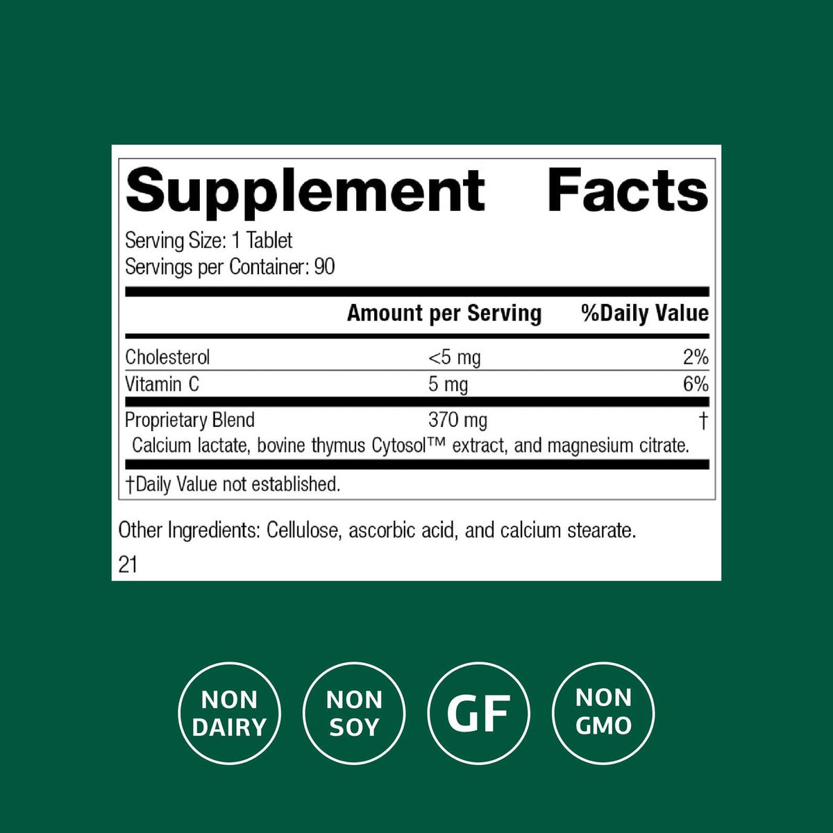 Standard Process Thymex - Cytosol Extract Dietary Supplement for Immune Health - Gluten-Free, Non-Dairy, & Non-Soy - 90 Tablets (90 Servings) Standard Process Inc.