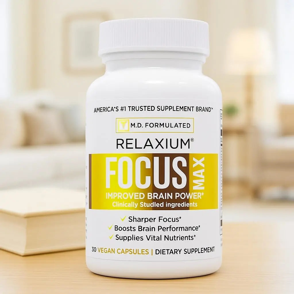 Relaxium FocusMax, Brain & Focus Health Supplement, Mental Clarity Support, Proven Concentration, Focus, Memory, Relaxium