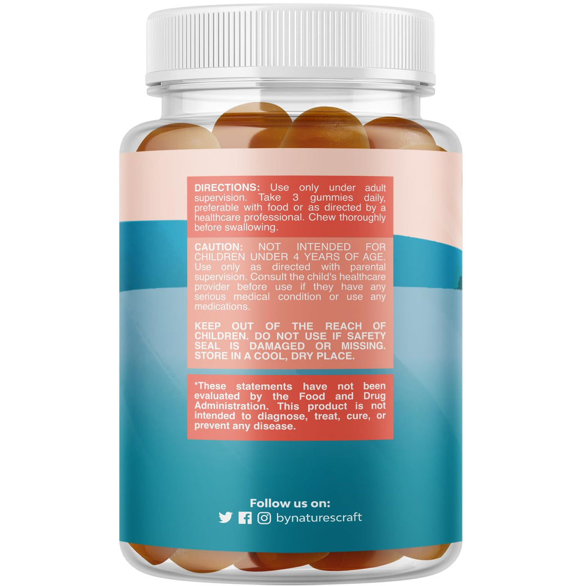 Kids Focus Gummies - Nootropics Brain Support Supplement for Kids with Green Tea Extract, B6 & B12 Vitamins for Memory and Brain Focus - Herbal Concentration Chews for Children - 90 Count Natures Craft