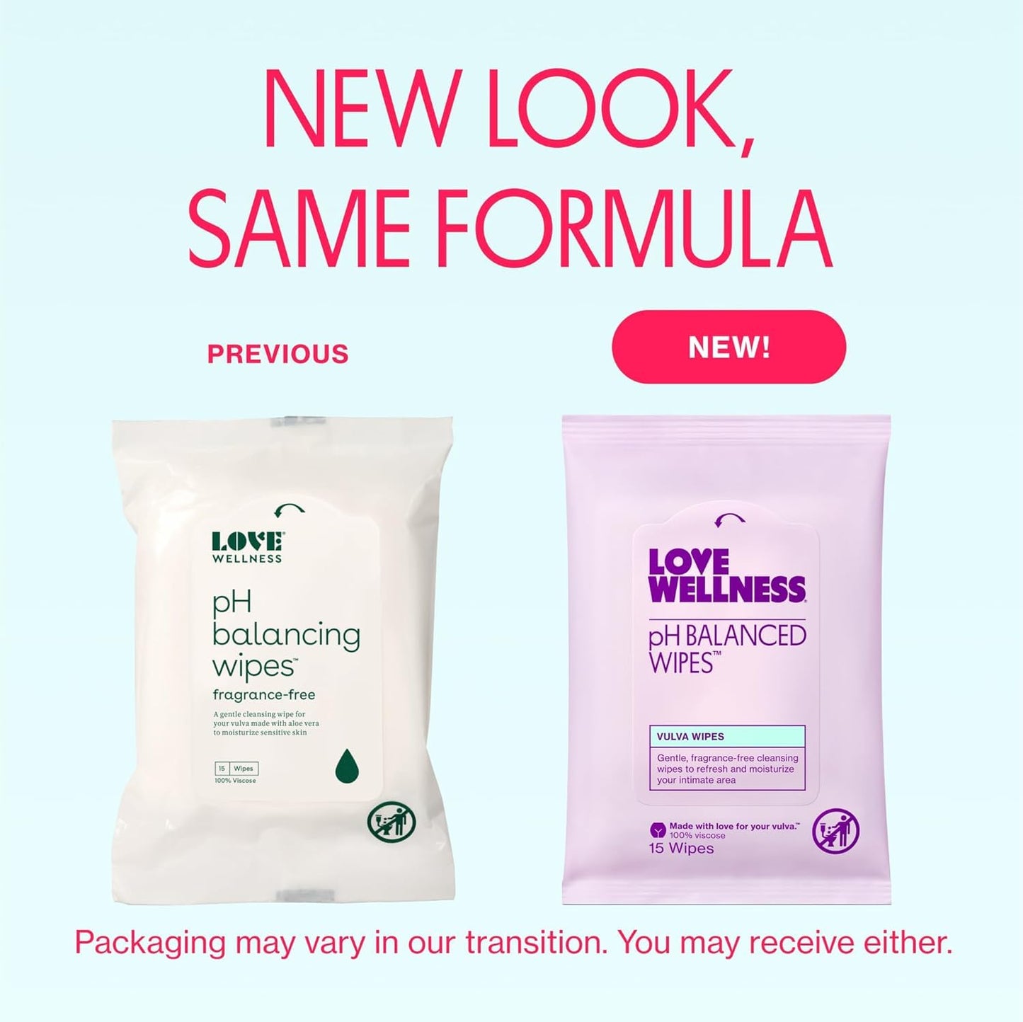 Love Wellness pH Balancing Wipes for Women | Fragrance-Free | Vulva Cleanser for Balanced pH, Intimate Health & Hygiene | Non-Irritating with Aloe Vera for Sensitive Skin | Travel Size | 3-Pack Love Wellness