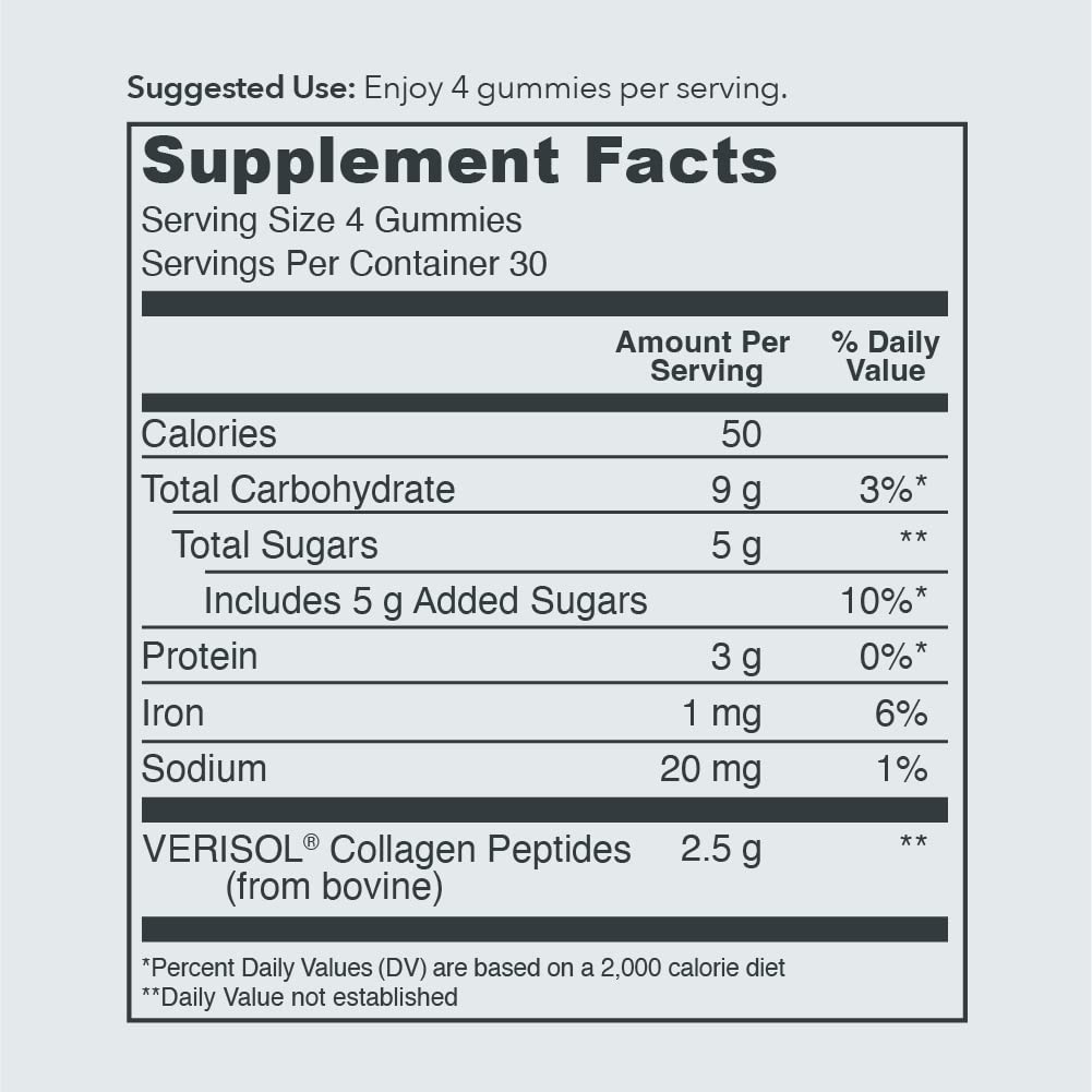Vital Proteins Collagen Gummies, 2.5g of Clinically-Tested Collagen for Hair, Skin, Nails Vital Proteins