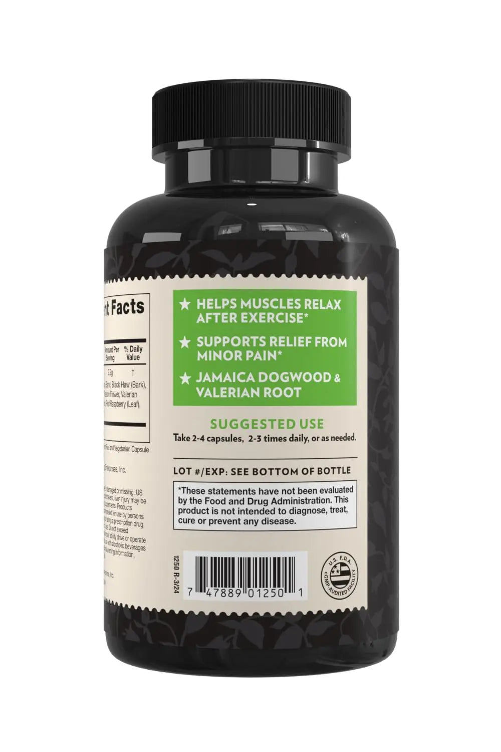 Crystal Star Muscle Relax (60 Capsules) – Herbal Relief from Sore Muscles, Cramps & Spasms – Valerian Root, Jamaica Dogwood & Cramp Bark - Non-GMO Crystal Star