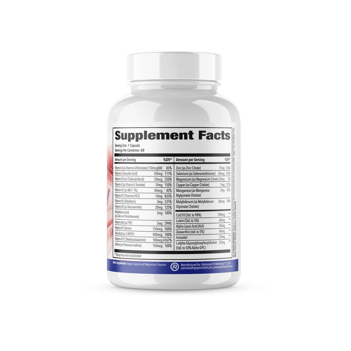 Fit4Duty Multivitamin+ for First Responders, One a Day Multivitamin Plus Other nutrients, 60 Servings, 2 Month Supply Optimized FR