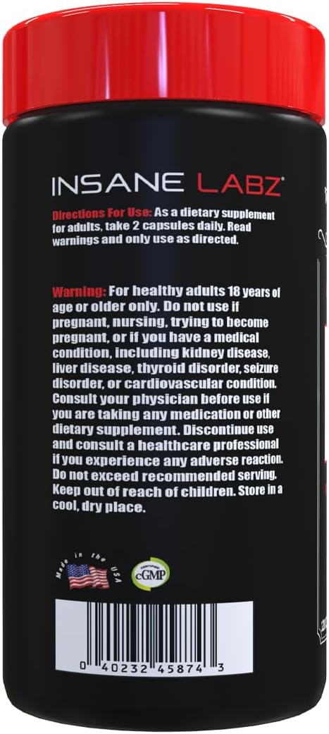 Insane Labz HMB, 1170mg Calcium Beta-Hydroxy Beta-Methylbutyrate, 60 Servings, 120 Capsules Gsupps Australia