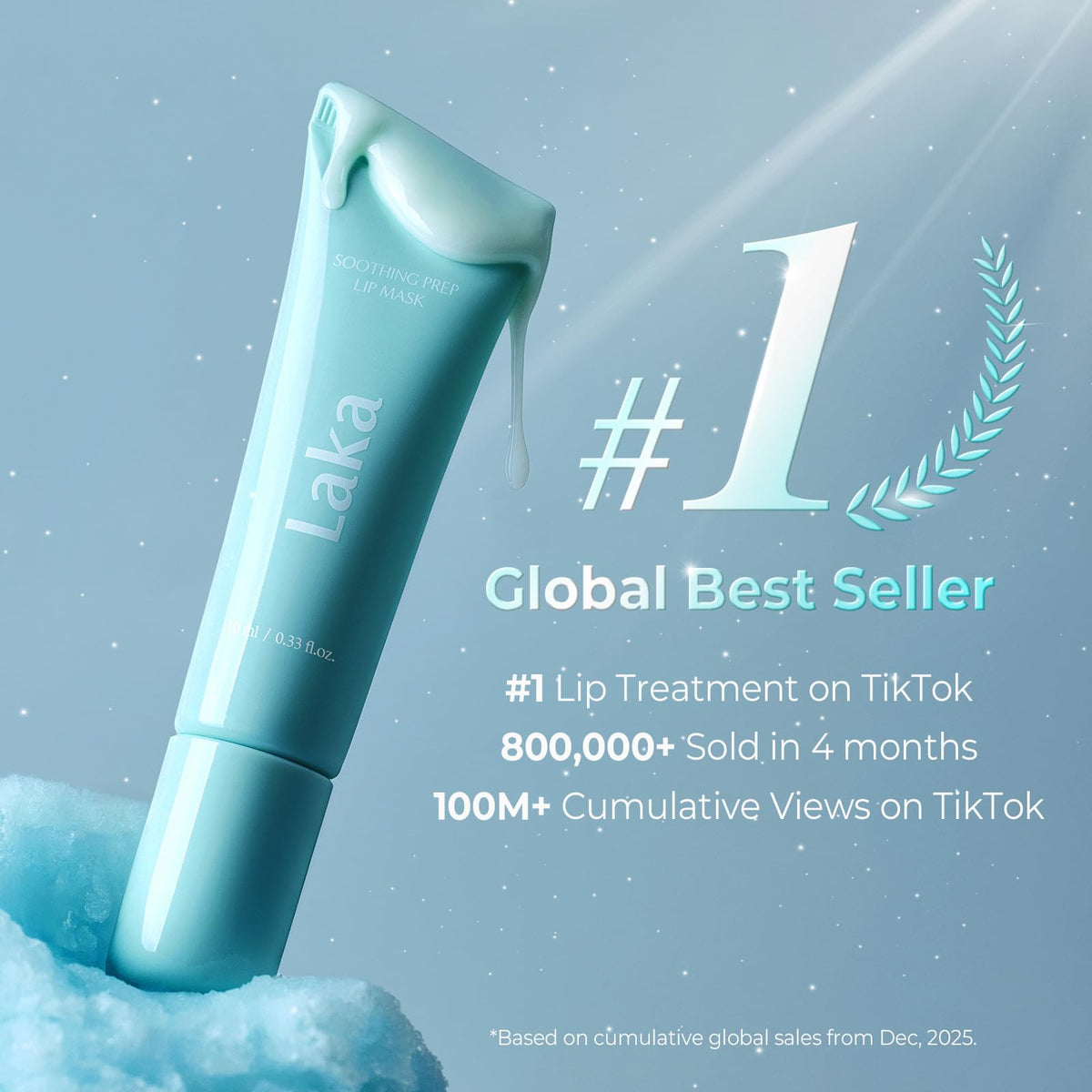 Laka Soothing Prep Lip Mask, Cooling Peel Off Korean Lip Mask, Gentle Exfoliator for Lips Laka