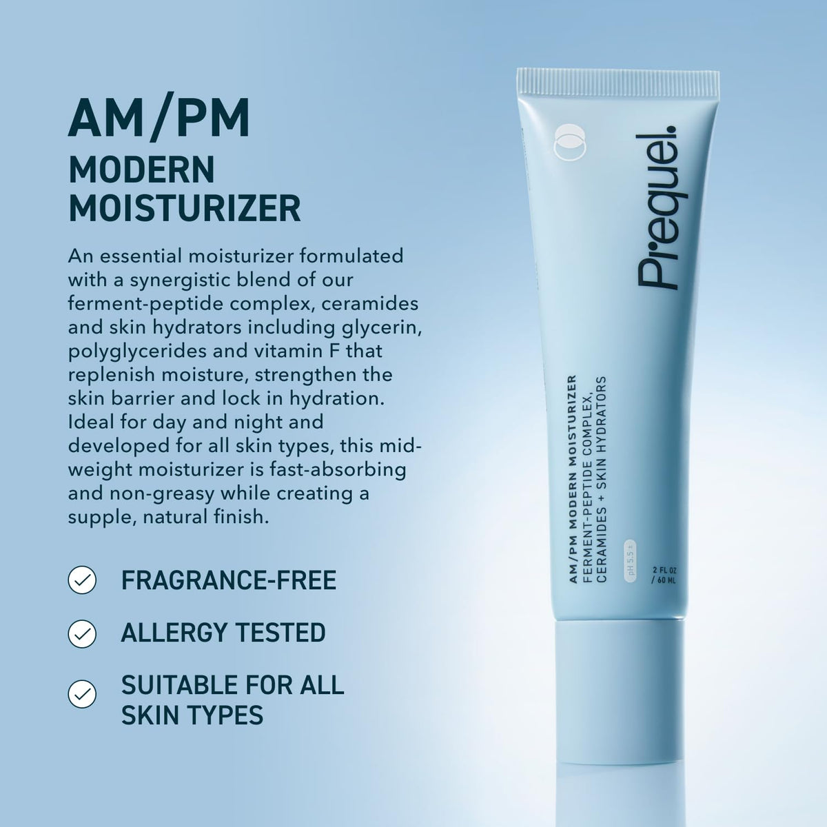 Prequel Skin AM/PM Modern Moisturizer – Hydrating Face Cream with Peptides, Ceramides Prequel