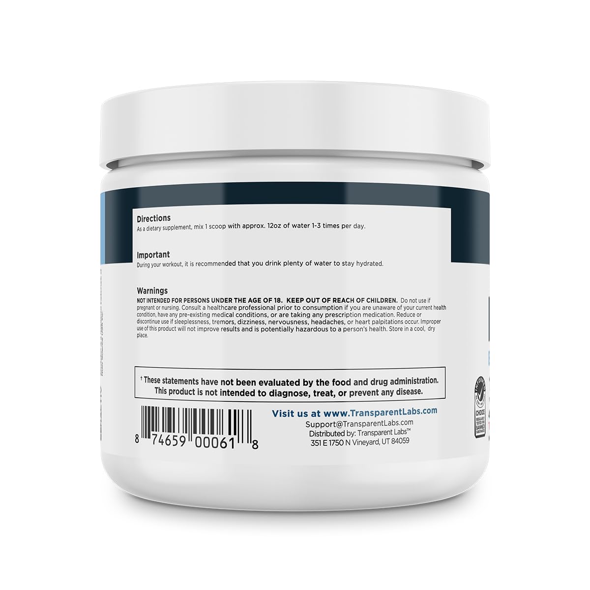 Transparent Labs Hydrate Naturally Sweetened Electrolytes Powder - Hydration Powder Electrolytes with Coconut Water, Calcium, Taurine, & Potassium - 40 Servings, Tropical Punch Gsupps Australia