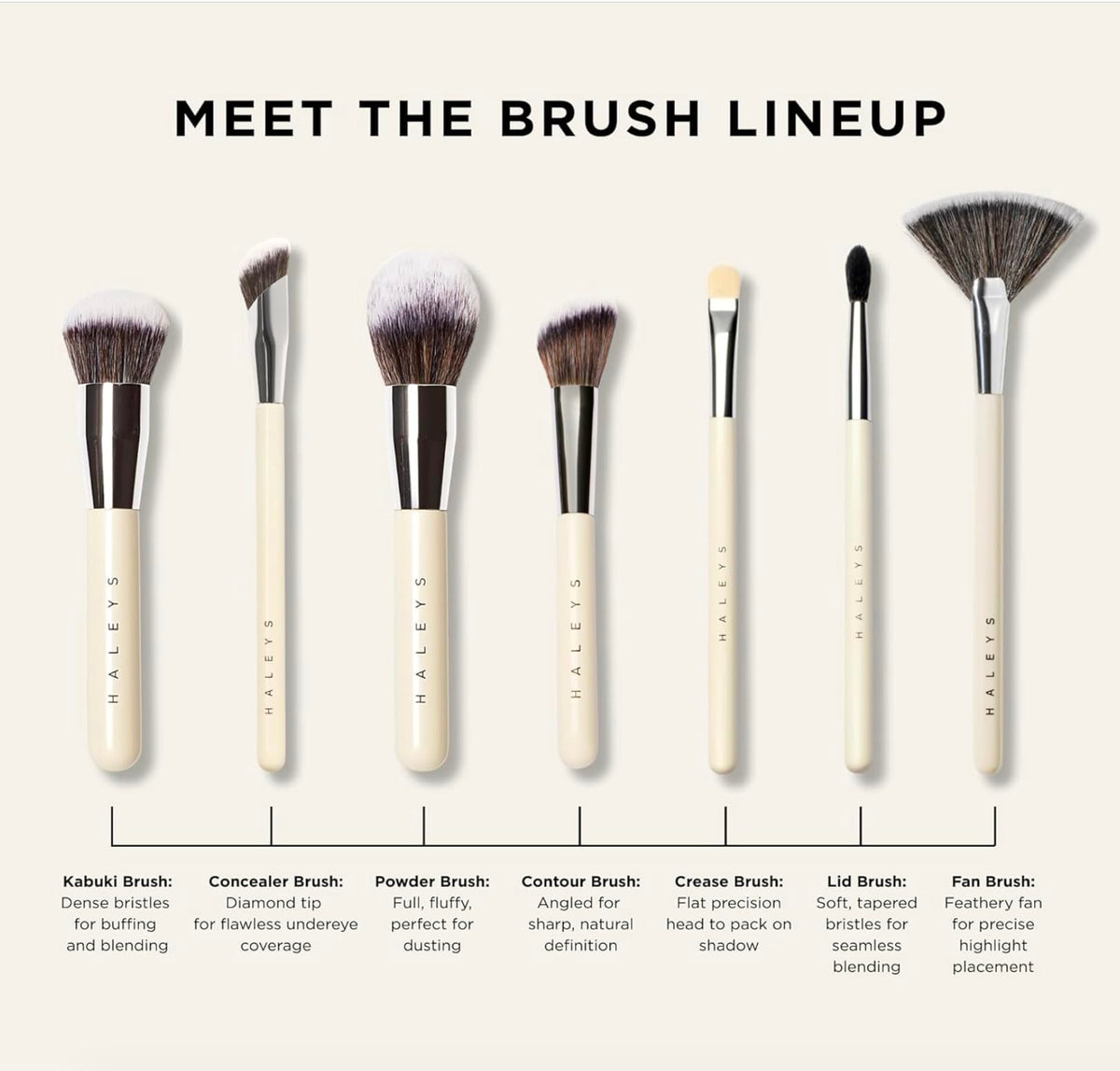 Haleys Kabuki Foundation Brush, Soft Bristles, Seamless Blending, Vegan HALEYS