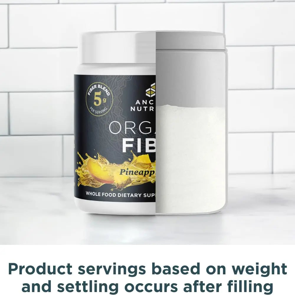 Ancient Nutrition Organic Fiber Powder, Pineapple Mango, Soluble Fiber from Acacia & Konjac Root, Supports Digestive Health, Reduces Bloating, 6.4 oz Ancient Nutrition