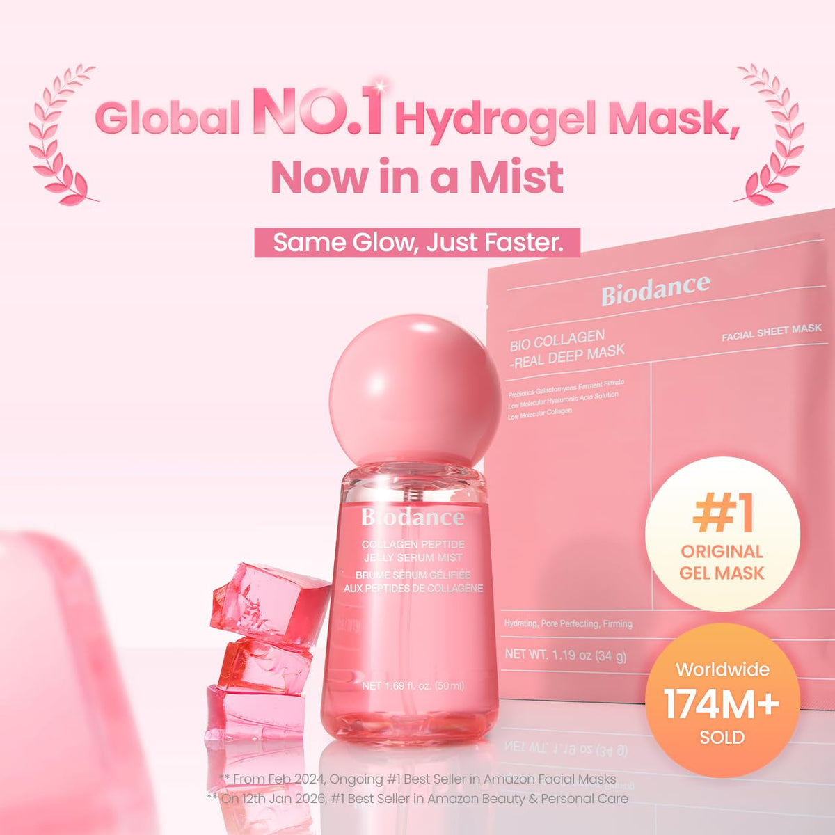 BIODANCE Collagen Peptides Jelly Serum Mist, Hydrating Face Mist, Plumping, Anti-Aging BIODANCE