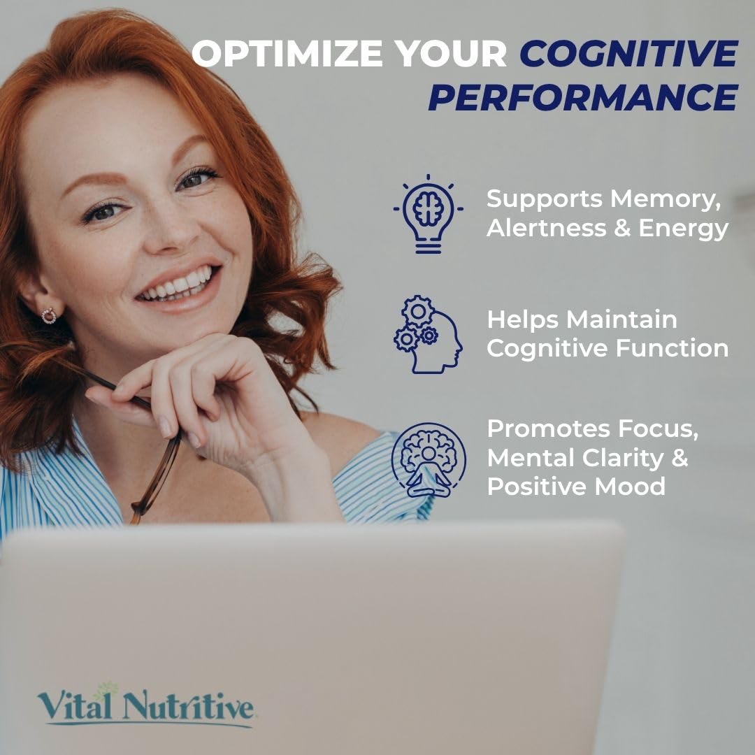Vital Nootropic 12-in-1 Brain Supplement for Memory, Focus & Energy Support – L-Tyrosine, Bacopa, Rhodiola, Caffeine, B Vitamins – Cognitive Balance Capsules for Men & Women-30 Days Supply VITAL NUTRITIVE