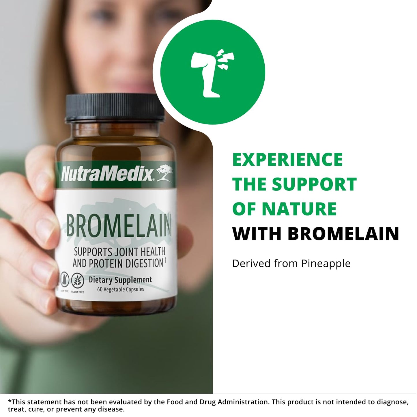 NutraMedix Bromelain Supplements - Proteolytic Enzymes from Pineapple Stems + Bromelain 1,000mg - Designed to Offer Digestion, Exercise and Joint Support - Gluten, Soy and Dairy-Free (60 Capsules) NutraMedix