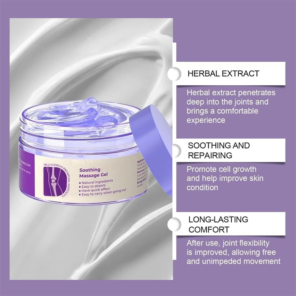 2PCS Joint Purple Gel, Purple Relief Soothing Massage Cream,Joint Activities Throughout The Body, Soothes Knees, Lumbar, Neck, Hands, and Feet Aoamsfu